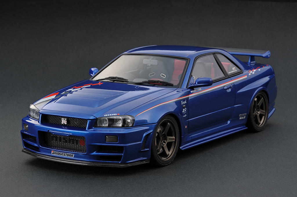 Nissan Skyline R34 1/18 Ignition Model R34 Nismo GT-R Z-tune Bayside Blue (NISMO FESTIVAL 2013 MEMORIAL EDITION) IG0010 modellino in miniatura